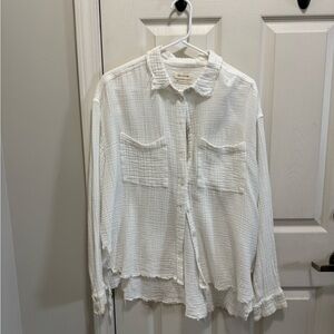 Urban Outfitters Cream Textured Shirt